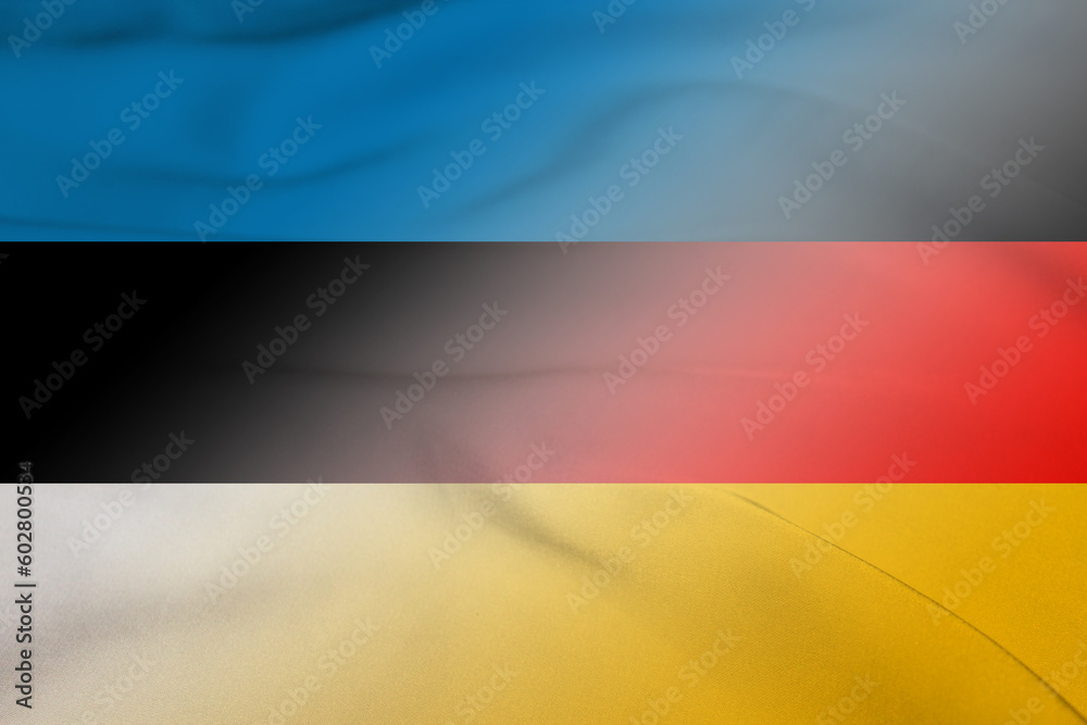 Fototapeta premium Estonia and Germany official flag transborder negotiation DEU EST