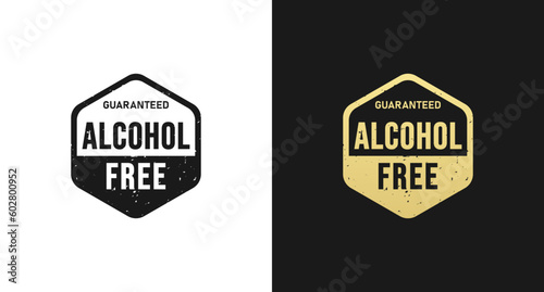 Alcohol free label or Alcohol free sign vector isolated in flat style. The best Alcohol free label for product packaging design element. Alcohol free sign for non alcoholic product.