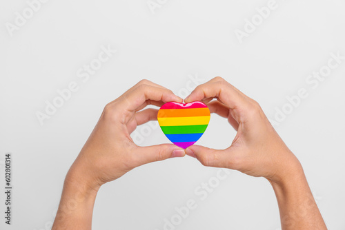 LGBT pride month concept or LGBTQ+ or LGBTQIA+ with rainbow heart shape for Lesbian, Gay, Bisexual, Transgender, Queer, Intersex, Asexual, Agender, Non Binary, Two Spirit, Pansexual and Demisexual