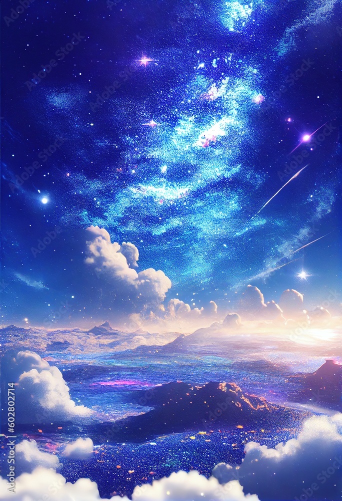 Fototapeta premium anime style background with space