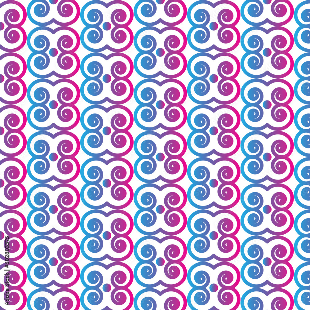 Gradient color pink blue pattern design.Flowers pattern background wallpaper design.Abstract circles retro pattern design.Gradient color illustration art design.Vintage floral fabric design