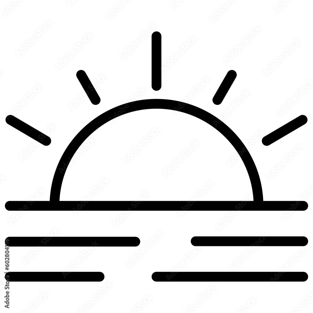 sunrise icon illustration design with outline sunrise icon illustration design with outline