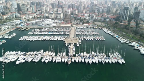 Kalamis Marina Compass Sailing in Istanbul fly above shot photo