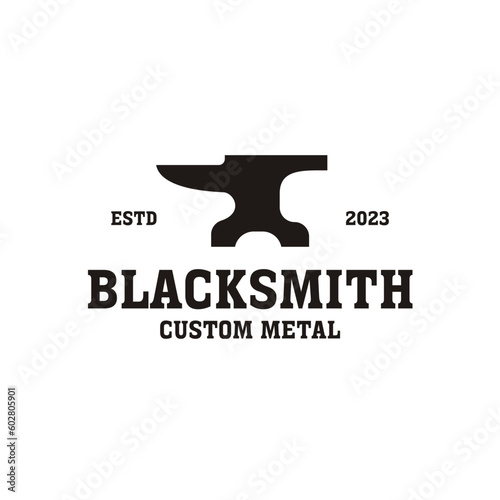 Creative vintage blacksmith logo design illustration idea