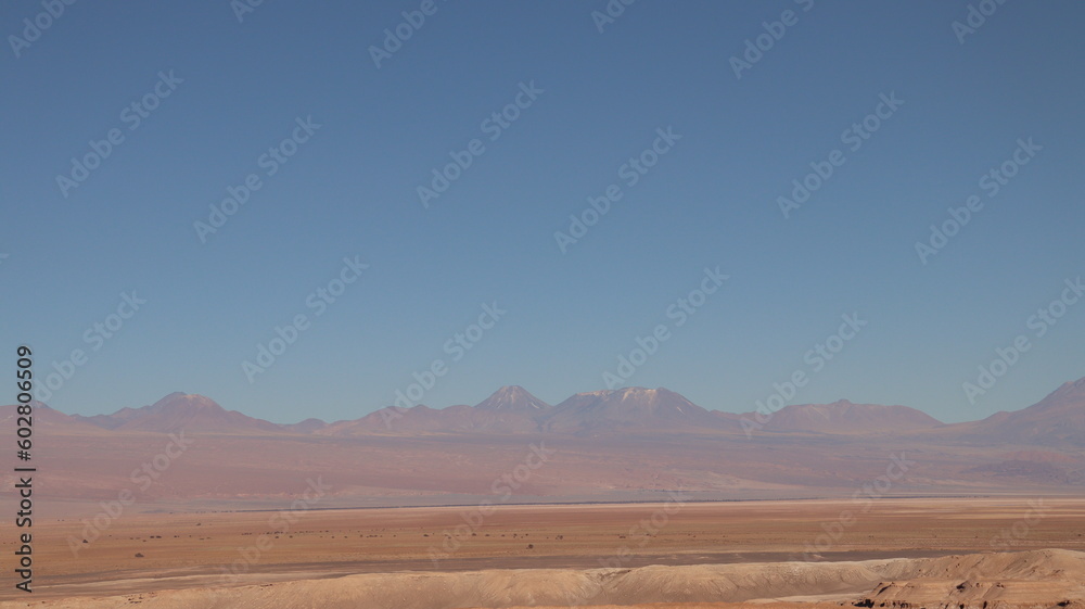 Paisagem no deserto do Atacama no Chile
