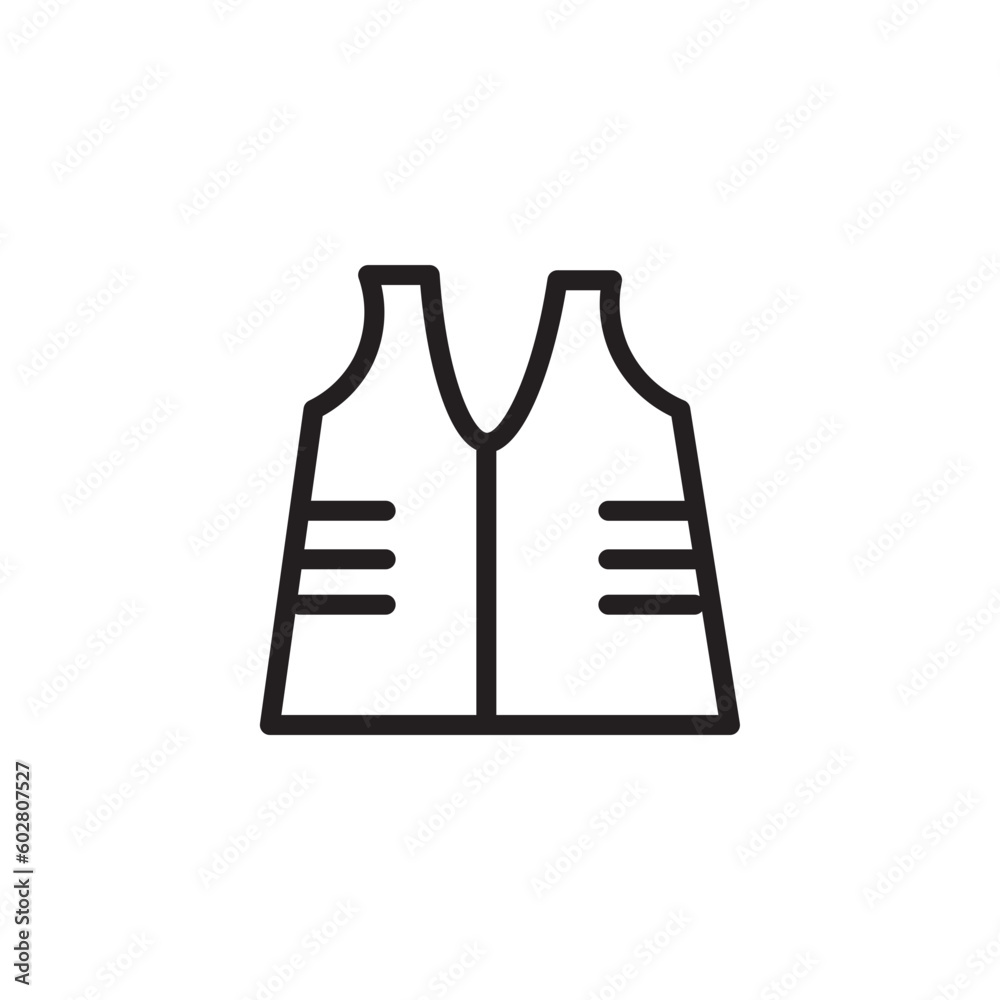 Fototapeta premium Reflective Vest Safety Outline Icon