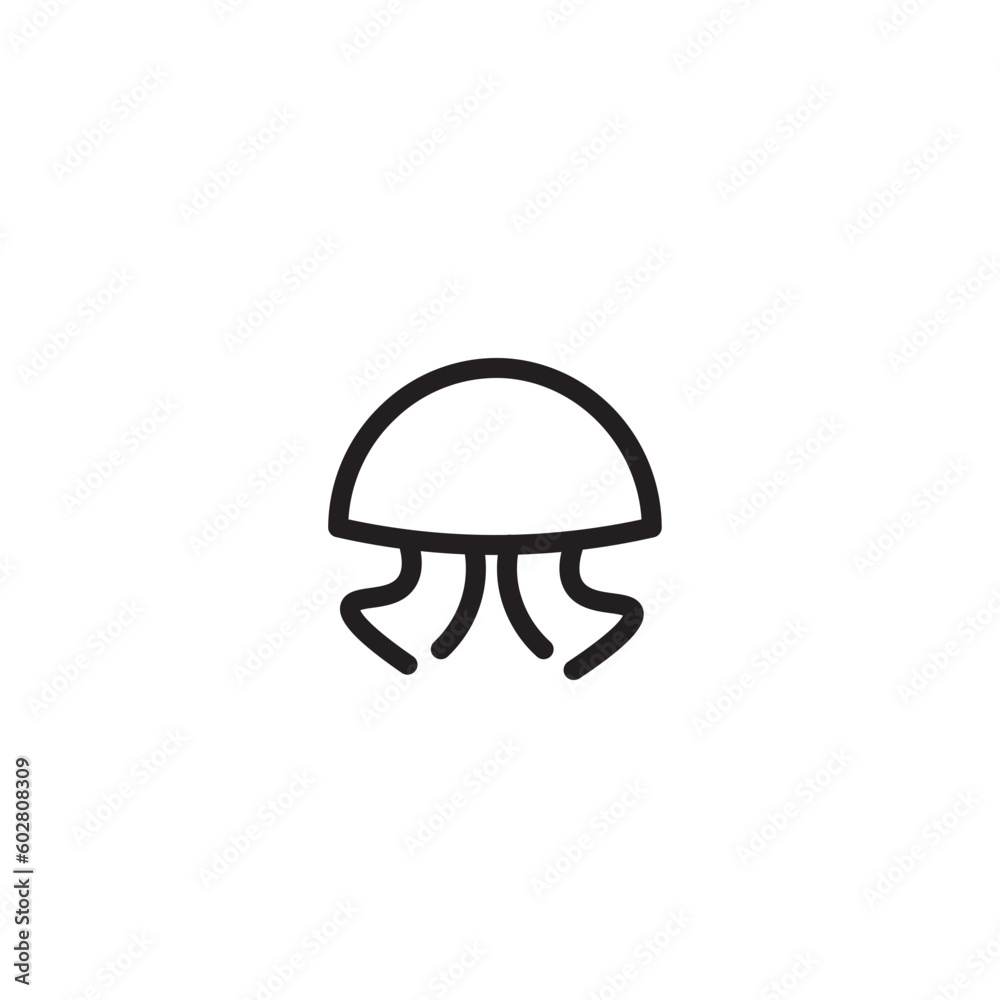 Jellyfish Ocean Sea Outline Icon Jellyfish Ocean Sea Outline Icon