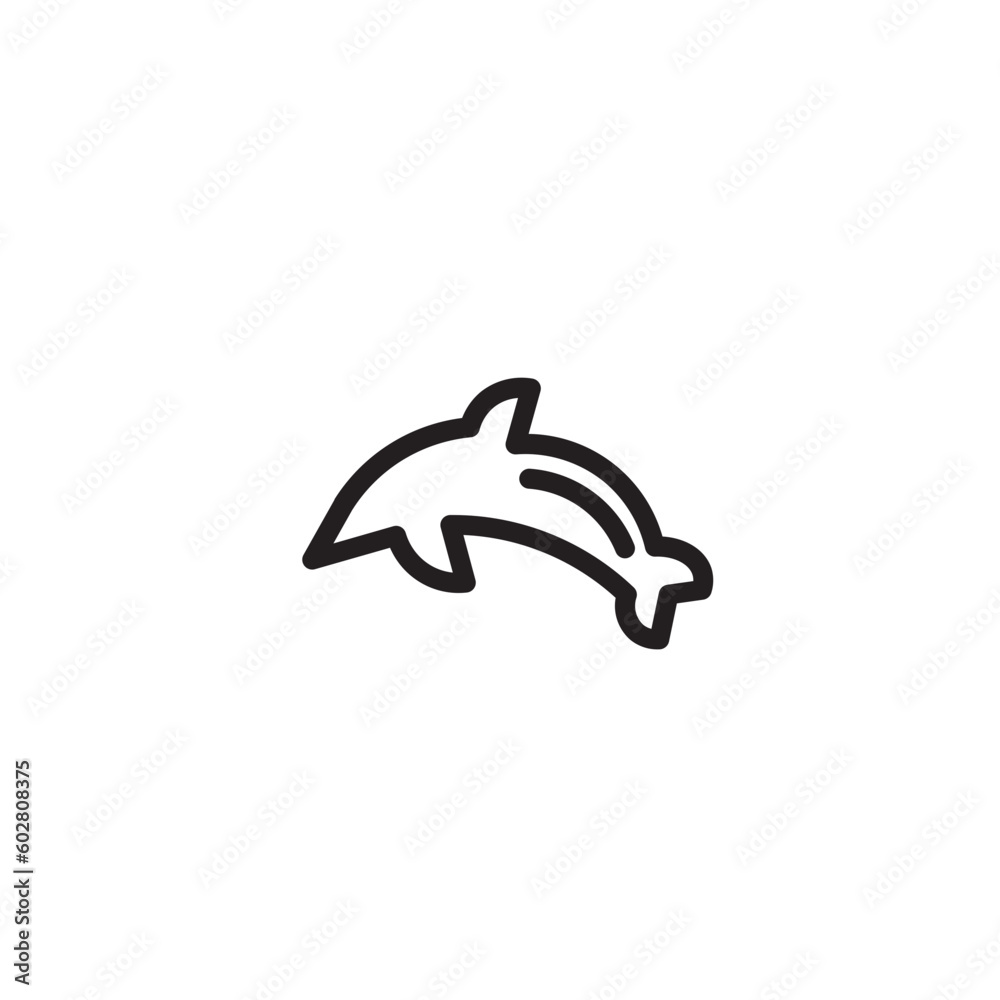Fototapeta premium Sea Aquatic Dolphin Outline Icon