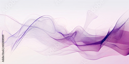 Abstract background with purple and violet wave lines created with AI