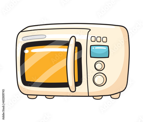 Microwave oven isolated cartoon vector