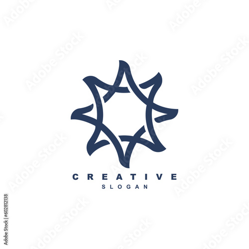 Abstract geometric star shuriken logo design for your brand or business