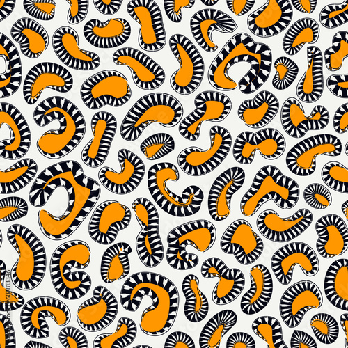 Abstract seamless pattern with microbe, virus, bacteria. Trendy doodle print. Modern sketch background. Hand drawn repeating amorphous spots wallpaper. Organic motif backdrop