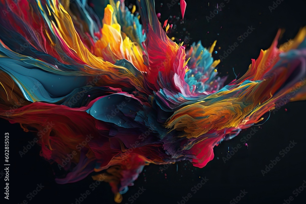 Vibrant colorful background, multi coloured, motion paint concept, background with copy space
