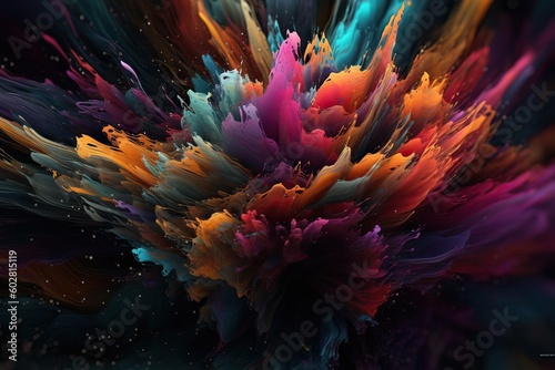 Vibrant colorful background, multi coloured, motion paint concept, background with copy space © Banana Images