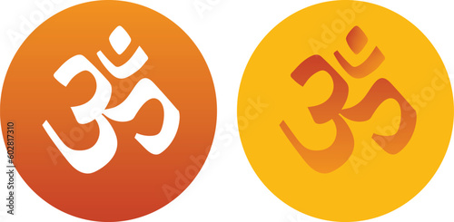 set of fire icons. sanskrit mantra om symbol vector illustration for yoga