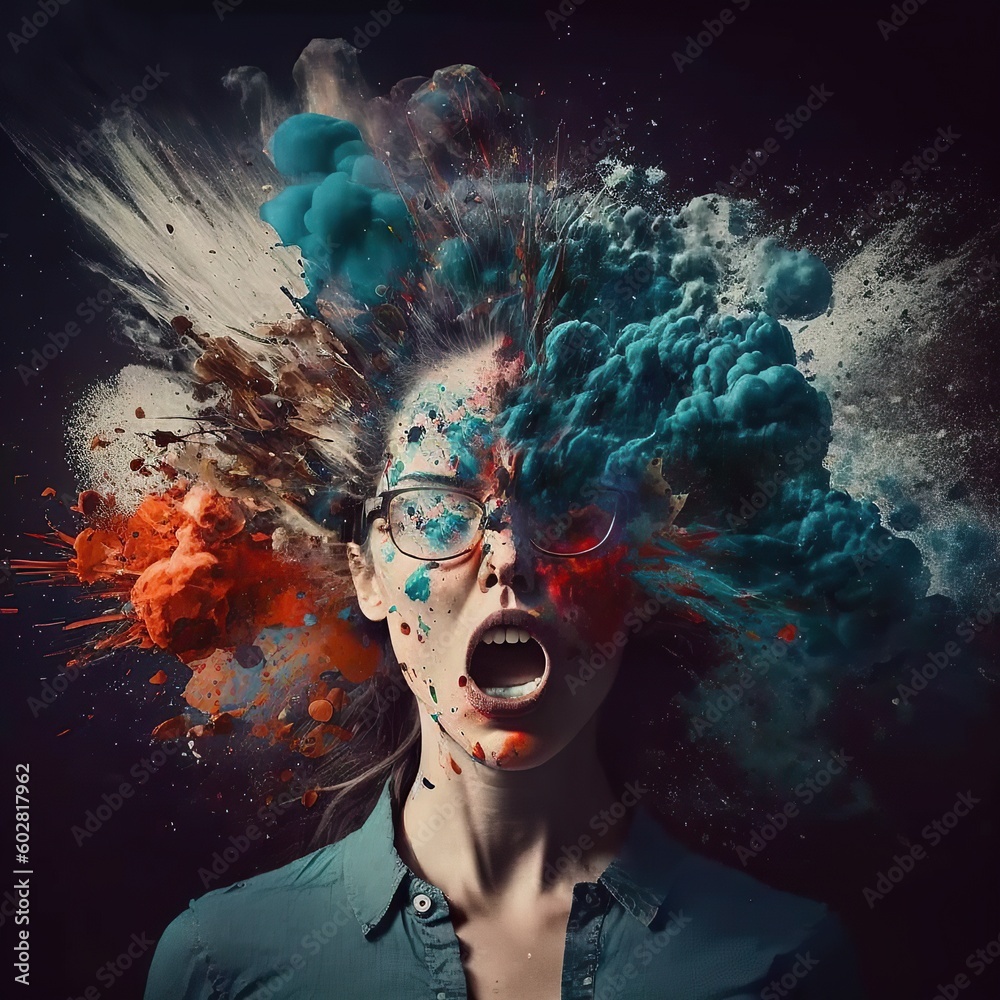 Overload Brain Exploding Image Human brain explosion, cognitive overload, mental health, psychology ...
