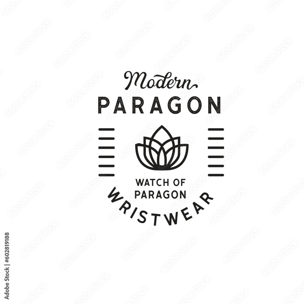 Fototapeta premium vintage watch Logo design illustration for watch company.combine classic and modern elements 3