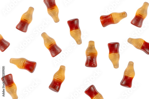 Wallpaper Mural Cola flavored gummy jellies in the shape of cola bottles,isolated over transparent background. Torontodigital.ca
