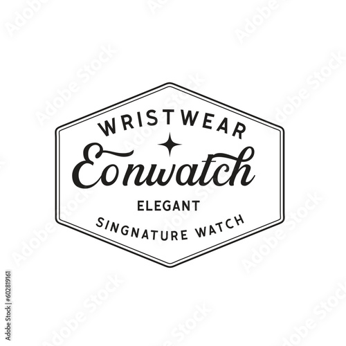 vintage watch Logo design illustration for watch company.combine classic and modern elements 20