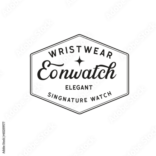 vintage watch Logo design illustration for watch company.combine classic and modern elements 10