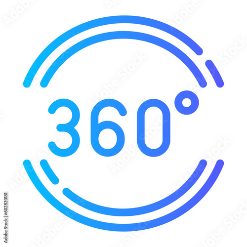 360 degrees Line Gradient Icon