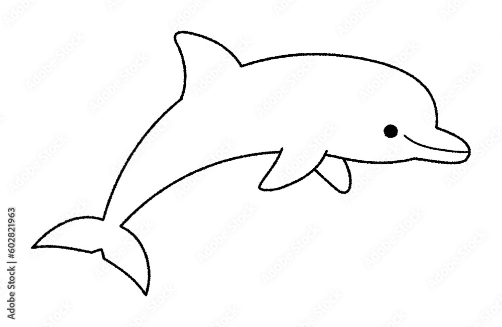 Obraz premium イルカのベクター線画イラスト