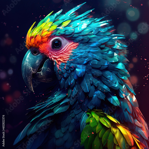 mecanic macaw portrait