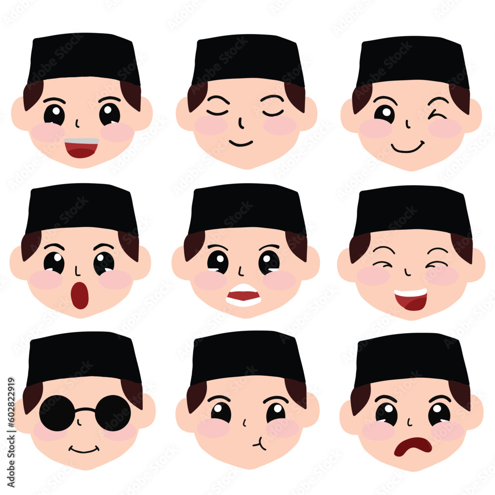 Set of muslim avatar isolated on white background Set of muslim avatar isolated on white background