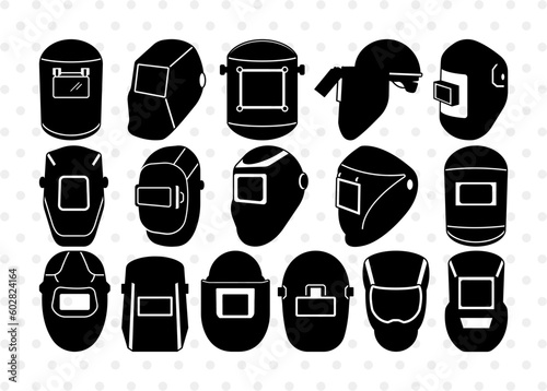 Welding Helmet Silhouette, Welding Hood SVG, Welding Mask Svg, Welding Equipment Svg, Welding Helmet Bundle, SB00975