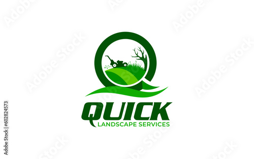 Illustration graphic vector of lawn care, landscape services, grass concept logo design template