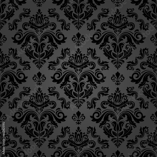 Classic seamless vector dark pattern. Damask orient ornament. Classic vintage background. Orient pattern for fabric, wallpapers and packaging