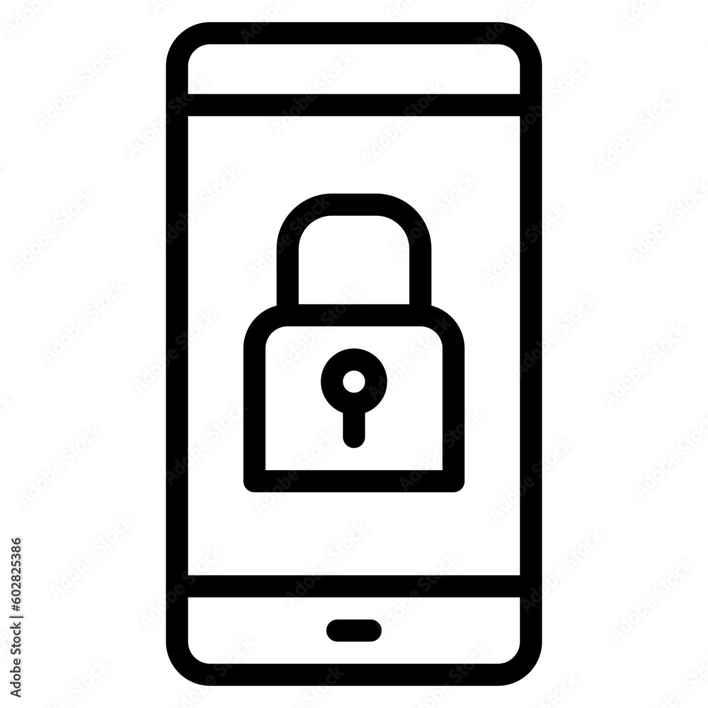 mobile phone lock black outline icon mobile phone lock black outline icon