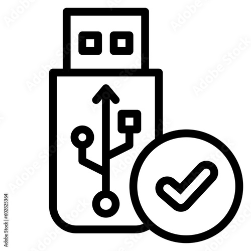 usb device black outline icon