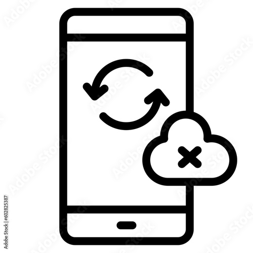 mobile phone disconnect black outline icon