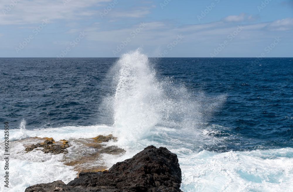 Rogue wave, wild coast of El Hierro, Canaries.
