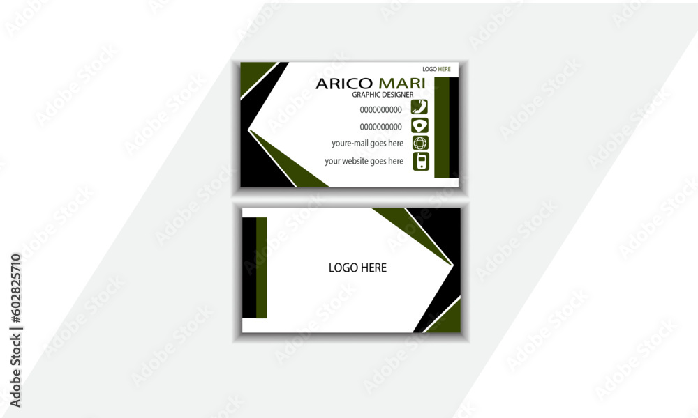 Fototapeta premium Modern creative business card layout rectangle size simple clean template Creative design horizontal simple clean 