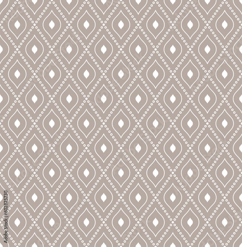 Geometric brown and white dotted vector pattern. Seamless abstract modern texture for wallpapers and backgrounds