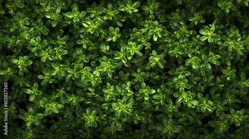 Aromatic Thyme Herbs Photorealistic Horizontal Background. Healthy Vegetarian Diet. Ai Generated Hyperrealistic Background with Delicious Aromatic Thyme Herbs. Generative AI