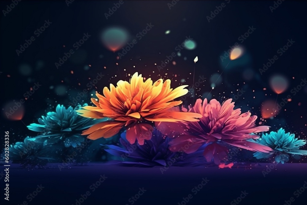 blossom background flower spring concept bloom plant nature beautiful floral leaf. Generative AI.