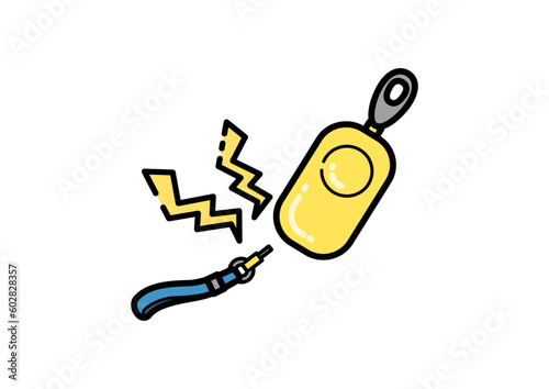 音が鳴る防犯ブザーのイラスト