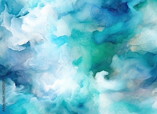 Watercolor blue and white abstract background. High quality illustration