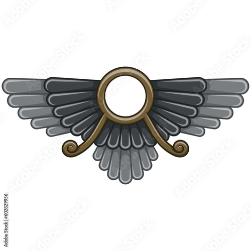 Zoroastrian winged disc vector design