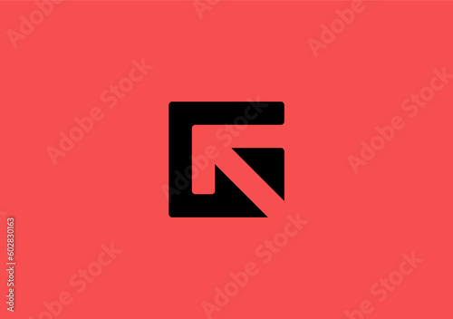 Mongram letter G logo with left arrow symbol