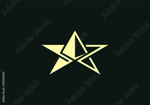 sharp shape the star and compas symbol logo concept with letter S initial