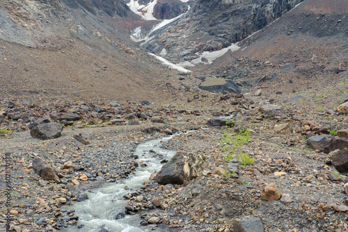 A stream flowing from the Small Aktru glacier in Altai photo