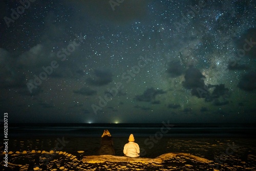 watching the stars on the beach in australia photo