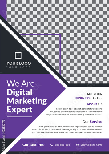 Professional clear and minimal creative corporate business flyer design template 
