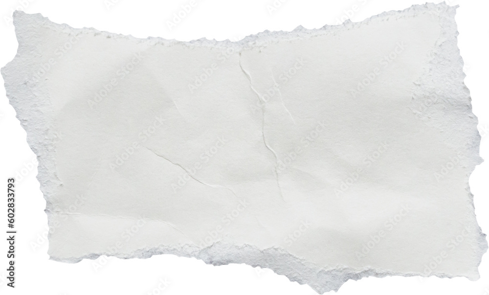 piece of white paper tear isolated on white background - obrazy, fototapety, plakaty 