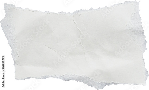 Photo piece of white paper tear isolated on white background