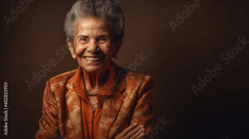 Smiling Senior Women with Gray Hair. Elderly Woman. generative ai